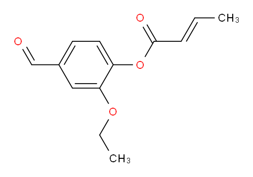 (E)-2-ethoxy-4-formylphenyl but-2-enoate