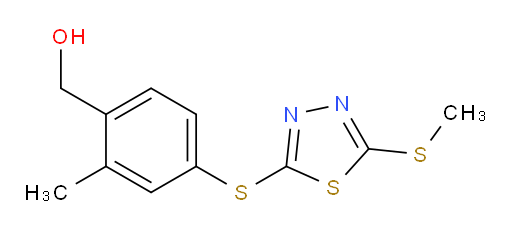 (2-methyl-4-((5-(methylthio)-1,3,4-thiadiazol-2-yl)thio)phenyl)methanol