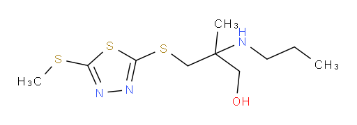 2-methyl-3-((5-(methylthio)-1,3,4-thiadiazol-2-yl)thio)-2-(propylamino)propan-1-ol