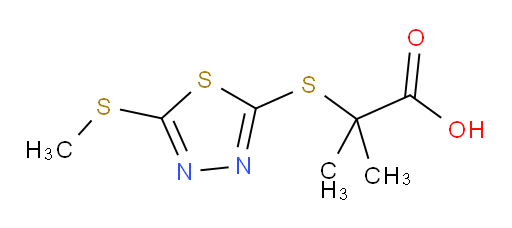 2-methyl-2-((5-(methylthio)-1,3,4-thiadiazol-2-yl)thio)propanoic acid