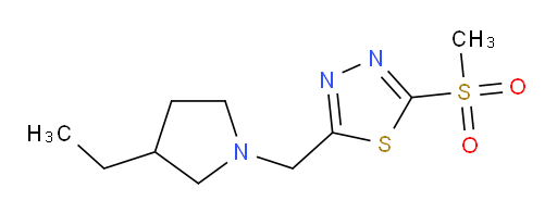 2-((3-ethylpyrrolidin-1-yl)methyl)-5-(methylsulfonyl)-1,3,4-thiadiazole
