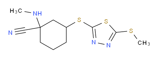1-(methylamino)-3-((5-(methylthio)-1,3,4-thiadiazol-2-yl)thio)cyclohexanecarbonitrile