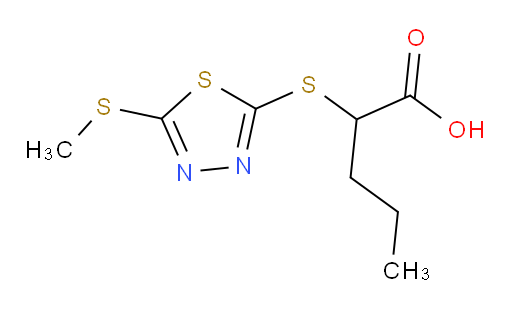 2-((5-(methylthio)-1,3,4-thiadiazol-2-yl)thio)pentanoic acid