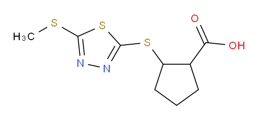 2-((5-(methylthio)-1,3,4-thiadiazol-2-yl)thio)cyclopentanecarboxylic acid
