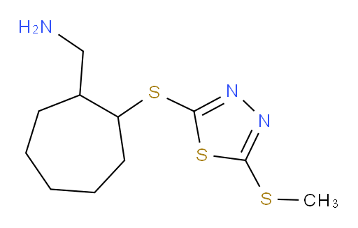 (2-((5-(methylthio)-1,3,4-thiadiazol-2-yl)thio)cycloheptyl)methanamine