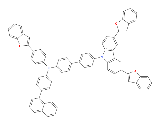 N-(4-(benzofuran-2-yl)phenyl)-4'-(3,6-di(benzofuran-2-yl)-9H-carbazol-9-yl)-N-(4-(naphthalen-1-yl)phenyl)-[1,1'-biphenyl]-4-amine