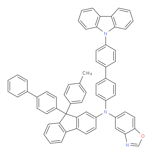 N-(4'-(9H-carbazol-9-yl)-[1,1'-biphenyl]-4-yl)-N-(9-([1,1'-biphenyl]-4-yl)-9-(p-tolyl)-9H-fluoren-2-yl)benzo[d]oxazol-5-amine