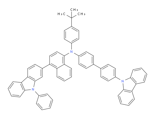 N-(4'-(9H-carbazol-9-yl)-[1,1'-biphenyl]-4-yl)-N-(4-(tert-butyl)phenyl)-4-(9-phenyl-9H-carbazol-2-yl)naphthalen-1-amine