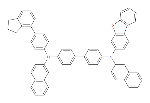 N4-(dibenzo[b,d]furan-3-yl)-N4'-(4-(2,3-dihydro-1H-inden-4-yl)phenyl)-N4,N4'-di(naphthalen-2-yl)-[1,1'-biphenyl]-4,4'-diamine