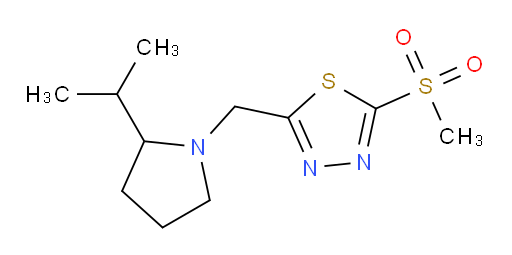 2-((2-isopropylpyrrolidin-1-yl)methyl)-5-(methylsulfonyl)-1,3,4-thiadiazole