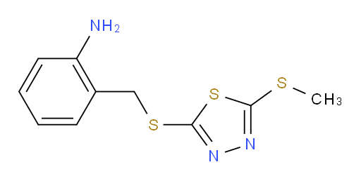 2-(((5-(methylthio)-1,3,4-thiadiazol-2-yl)thio)methyl)aniline