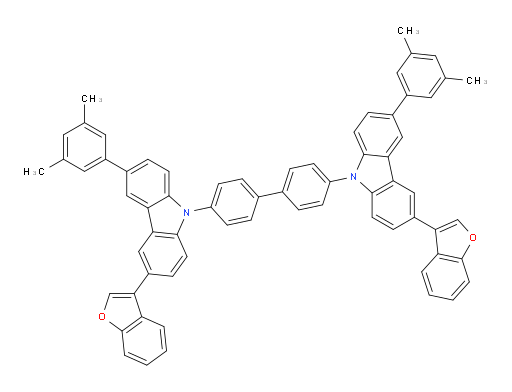 4,4'-bis(3-(benzofuran-3-yl)-6-(3,5-dimethylphenyl)-9H-carbazol-9-yl)-1,1'-biphenyl