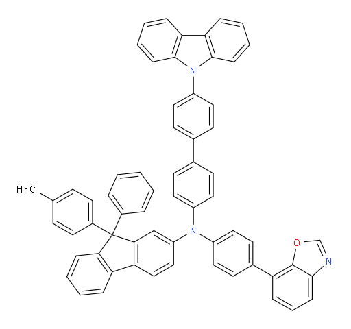 N-(4'-(9H-carbazol-9-yl)-[1,1'-biphenyl]-4-yl)-N-(4-(benzo[d]oxazol-7-yl)phenyl)-9-phenyl-9-(p-tolyl)-9H-fluoren-2-amine