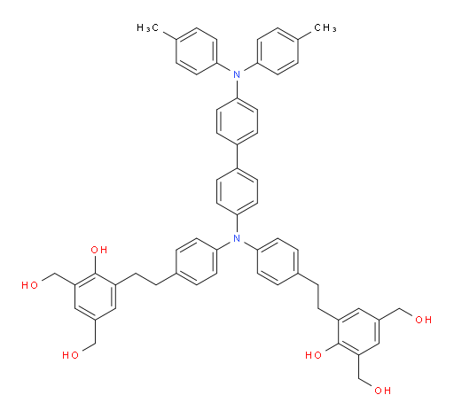 (((((4'-(di-p-tolylamino)-[1,1'-biphenyl]-4-yl)azanediyl)bis(4,1-phenylene))bis(ethane-2,1-diyl))bis(2-hydroxybenzene-5,3,1-triyl))tetramethanol