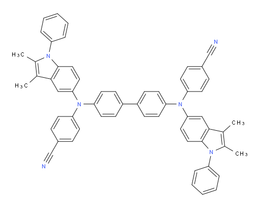 4,4'-([1,1'-biphenyl]-4,4'-diylbis((2,3-dimethyl-1-phenyl-1H-indol-5-yl)azanediyl))dibenzonitrile