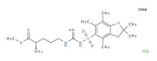 L-Ornithine, N5-[[[(2,3-dihydro-2,2,4,6,7-pentamethyl-5-benzofuranyl)sulfonyl]amino]iminomethyl]-, methyl ester, hydrochloride (1:1) (ACI)