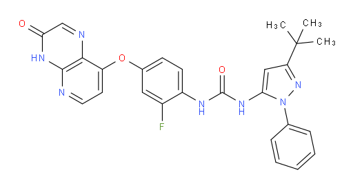 N-[4-[(3,4-Dihydro-3-oxopyrido[2,3-b]pyrazin-8-yl)oxy]-2-fluorophenyl]-N′-[3-(1,1-dimethylethyl)-1-phenyl-1H-pyrazol-5-yl]urea (ACI)