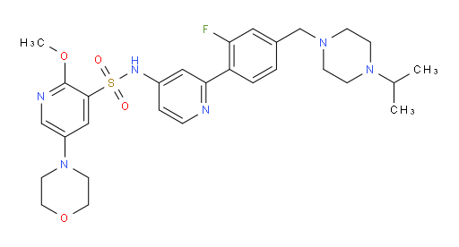 N-[2-[2-Fluoro-4-[[4-(1-methylethyl)-1-piperazinyl]methyl]phenyl]-4-pyridinyl]-2-methoxy-5-(4-morpholinyl)-3-pyridinesulfonamide (ACI)