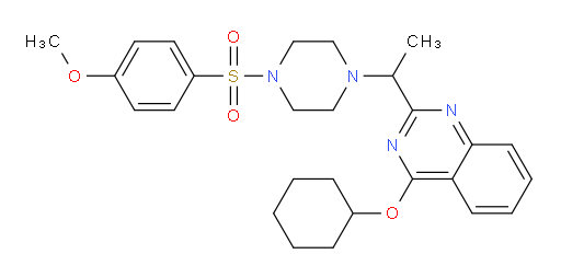 4-(Cyclohexyloxy)-2-[1-[4-[(4-methoxyphenyl)sulfonyl]-1-piperazinyl]ethyl]quinazoline (ACI)