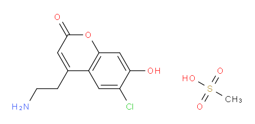 2H-1-Benzopyran-2-one, 4-(2-aminoethyl)-6-chloro-7-hydroxy-, compd. with methanesulfonate (1:1) (ZCI)