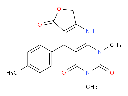 5,9-Dihydro-1,3-dimethyl-5-(4-methylphenyl)furo[3′,4′:5,6]pyrido[2,3-d]pyrimidine-2,4,6(1H,3H,8H)-trione (ACI)