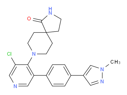 8-[3-Chloro-5-[4-(1-methyl-1H-pyrazol-4-yl)phenyl]-4-pyridinyl]-2,8-diazaspiro[4.5]decan-1-one (ACI)