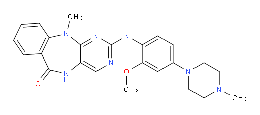 5,11-Dihydro-2-[[2-methoxy-4-(4-methyl-1-piperazinyl)phenyl]amino]-11-methyl-6H-pyrimido[4,5-b][1,4]benzodiazepin-6-one (ACI)