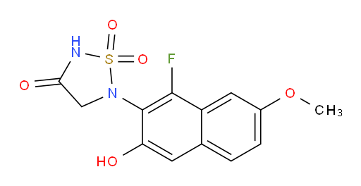 1,2,5-Thiadiazolidin-3-one, 5-(1-fluoro-3-hydroxy-7-methoxy-2-naphthalenyl)-, 1,1-dioxide (ACI)