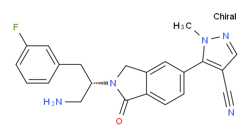 5-[2-[(1S)-2-Amino-1-[(3-fluorophenyl)methyl]ethyl]-2,3-dihydro-1-oxo-1H-isoindol-5-yl]-1-methyl-1H-pyrazole-4-carbonitrile (ACI)