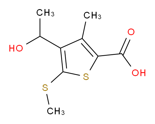 4-(1-Hydroxyethyl)-3-methyl-5-(methylthio)-2-thiophenecarboxylic acid (ACI)