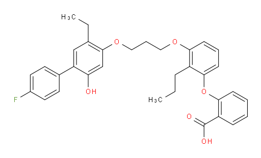 2-[2-Propyl-3-[3-[2-ethyl-4-(4-fluorophenyl)-5-hydroxyphenoxy]propoxy]phenoxy]benzoic acid