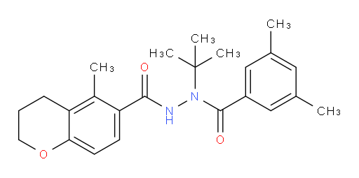 2H-1-Benzopyran-6-carboxylic acid, 3,4-dihydro-5-methyl-, 2-(3,5-dimethylbenzoyl)-2-(1,1-dimethylethyl)hydrazide (9CI, ACI)