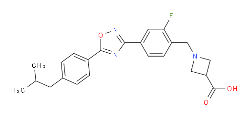 1-[[2-Fluoro-4-[5-[4-(2-methylpropyl)phenyl]-1,2,4-oxadiazol-3-yl]phenyl]methyl]-3-azetidinecarboxylic acid (ACI)