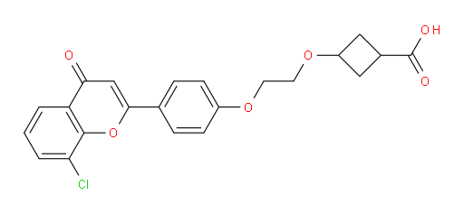 Cyclobutanecarboxylic acid, 3-[2-[4-(8-chloro-4-oxo-4H-1-benzopyran-2-yl)phenoxy]ethoxy]- (ACI)
