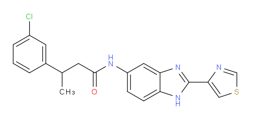 3-Chloro-β-methyl-N-[2-(4-thiazolyl)-1H-benzimidazol-6-yl]benzenepropanamide (ACI)