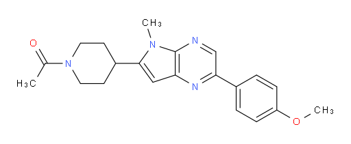 1-[4-[2-(4-Methoxyphenyl)-5-methyl-5H-pyrrolo[2,3-b]pyrazin-6-yl]-1-piperidinyl]ethanone (ACI)