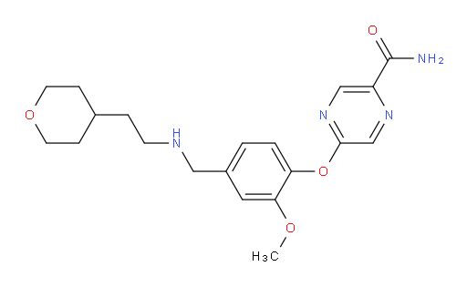 5-[2-Methoxy-4-[[[2-(tetrahydro-2H-pyran-4-yl)ethyl]amino]methyl]phenoxy]-2-pyrazinecarboxamide (ACI)