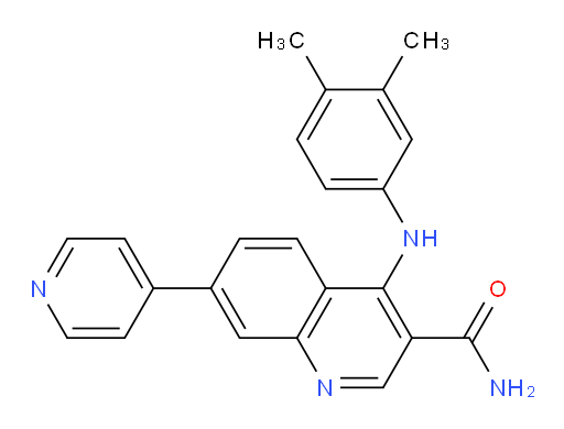 4-[(3,4-Dimethylphenyl)amino]-7-(4-pyridinyl)-3-quinolinecarboxamide (ACI)