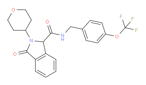 2,3-Dihydro-3-oxo-2-(tetrahydro-2H-pyran-4-yl)-N-[[4-(trifluoromethoxy)phenyl]methyl]-1H-isoindole-1-carboxamide (ACI)