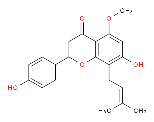 2,3-Dihydro-7-hydroxy-2-(4-hydroxyphenyl)-5-methoxy-8-(3-methyl-2-buten-1-yl)-4H-1-benzopyran-4-one (ACI)