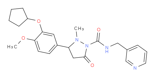 3-[3-(Cyclopentyloxy)-4-methoxyphenyl]-2-methyl-5-oxo-N-(3-pyridinylmethyl)-1-pyrazolidinecarboxamide (ACI)