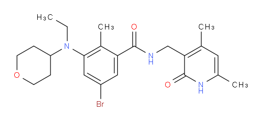 5-Bromo-N-[(1,2-dihydro-4,6-dimethyl-2-oxo-3-pyridinyl)methyl]-3-[ethyl(tetrahydro-2H-pyran-4-yl)amino]-2-methylbenzamide (ACI)