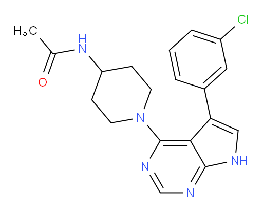 N-[1-[5-(3-Chlorophenyl)-7H-pyrrolo[2,3-d]pyrimidin-4-yl]-4-piperidinyl]acetamide (ACI)