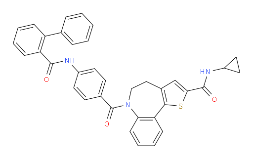 6-[4-[([1,1′-Biphenyl]-2-ylcarbonyl)amino]benzoyl]-N-cyclopropyl-5,6-dihydro-4H-thieno[3,2-d][1]benzazepine-2-carboxamide (ACI)