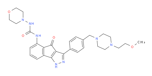 N-[1,4-Dihydro-3-[4-[[4-(2-methoxyethyl)-1-piperazinyl]methyl]phenyl]-4-oxoindeno[1,2-c]pyrazol-5-yl]-N′-4-morpholinylurea (ACI)