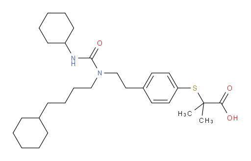2-[[4-[2-[[(Cyclohexylamino)carbonyl](4-cyclohexylbutyl)amino]ethyl]phenyl]thio]-2-methylpropanoic acid (ACI)
