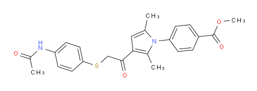 Methyl 4-[3-[2-[[4-(acetylamino)phenyl]thio]acetyl]-2,5-dimethyl-1H-pyrrol-1-yl]benzoate (ACI)