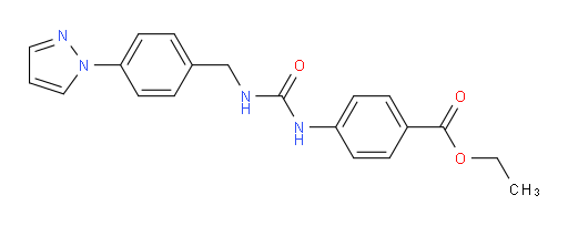 Ethyl 4-[[[[[4-(1H-pyrazol-1-yl)phenyl]methyl]amino]carbonyl]amino]benzoate (ACI)