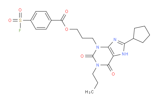 3-(8-Cyclopentyl-1,2,6,9-tetrahydro-2,6-dioxo-1-propyl-3H-purin-3-yl)propyl 4-(fluorosulfonyl)benzoate (ACI)