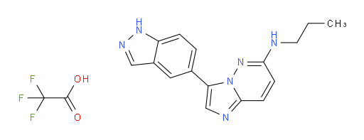 Imidazo[1,2-b]pyridazin-6-amine, 3-(1H-indazol-5-yl)-N-propyl-, 2,2,2-trifluoroacetate (1:1) (ACI)